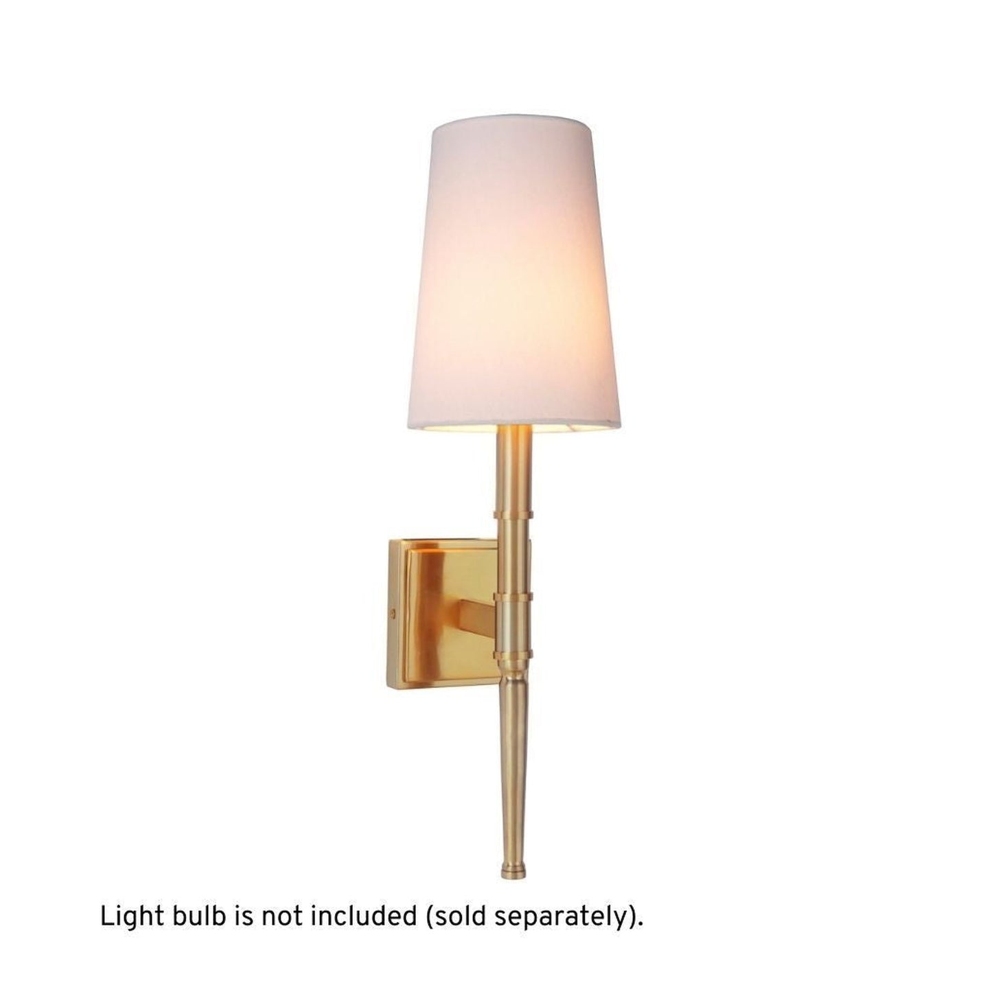 Craftmade Ella 6" x 20" 1-Light Satin Brass Wall Sconce With White Linen Shade