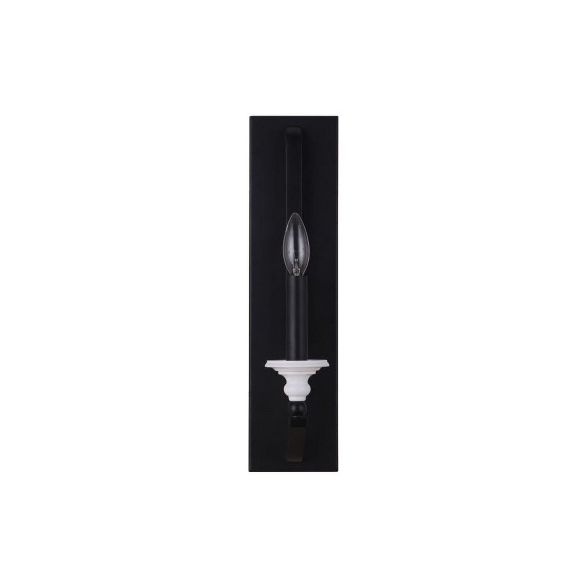 Craftmade Esme 5" x 18" 1-Light Flat Black and Matte White Candle-Style Wall Sconce