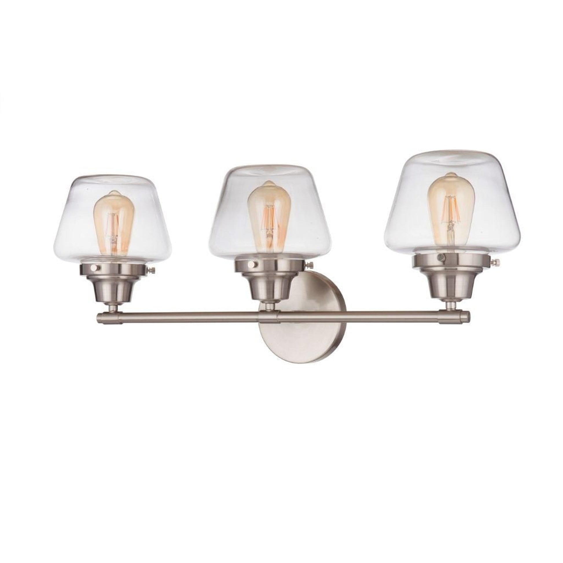 Craftmade Essex 28" 3-Light Brushed Polished Nickel Vanity Light With Clear Glass Shades