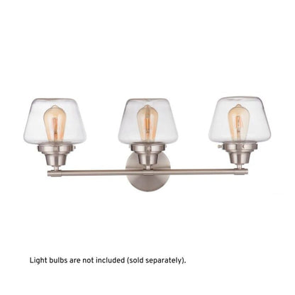 Craftmade Essex 28" 3-Light Brushed Polished Nickel Vanity Light With Clear Glass Shades