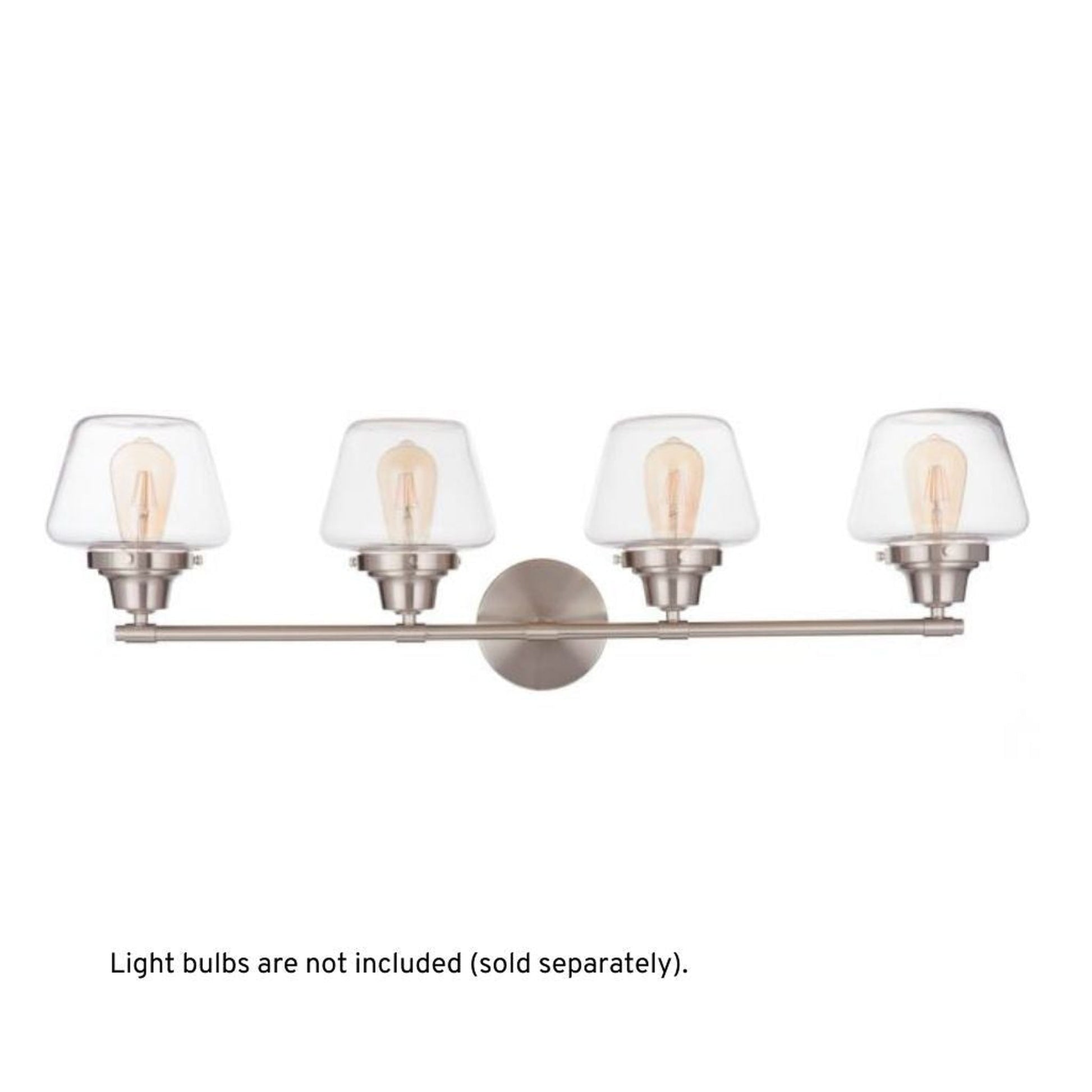 Craftmade Essex 38" 4-Light Brushed Polished Nickel Vanity Light With Clear Glass Shades
