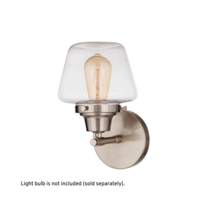 Craftmade Essex 7" x 12" 1-Light Brushed Polished Nickel Wall Sconce With Clear Glass Shade
