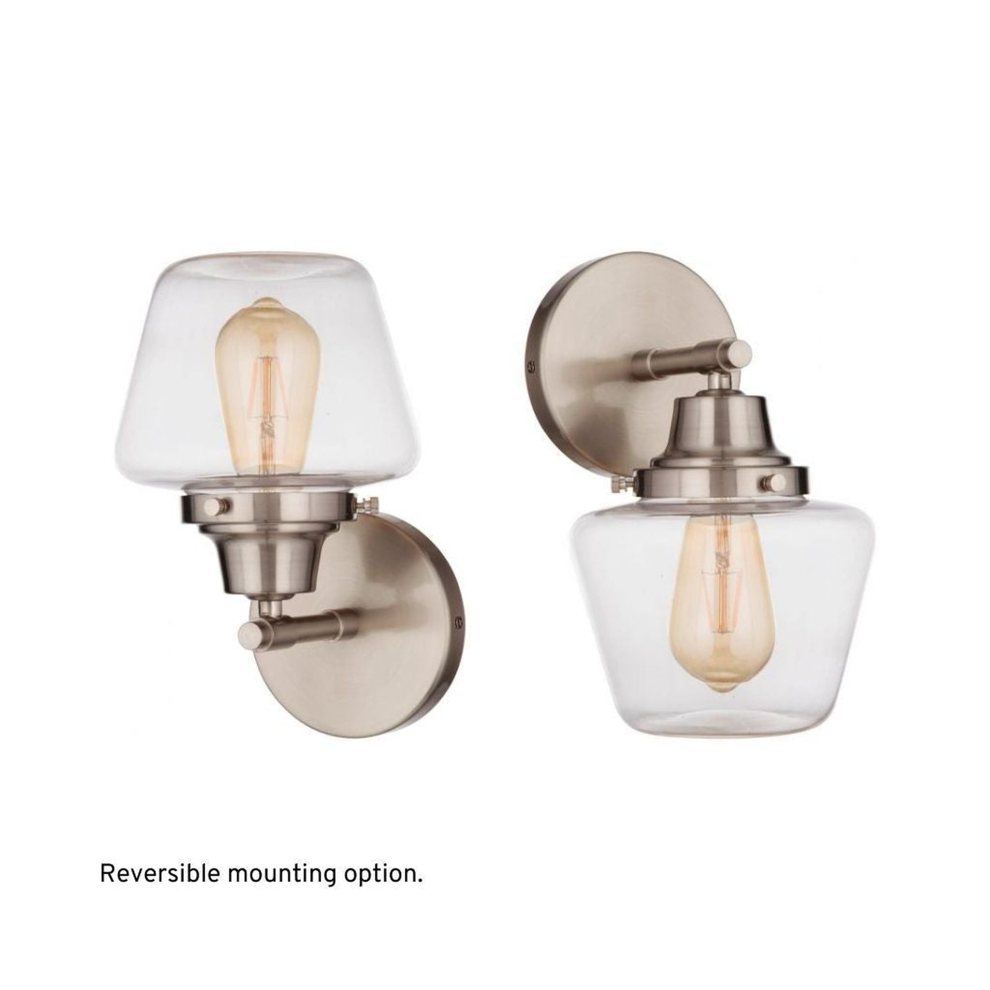 Craftmade Essex 7" x 12" 1-Light Brushed Polished Nickel Wall Sconce With Clear Glass Shade