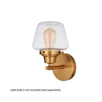 Craftmade Essex 7" x 12" 1-Light Satin Brass Wall Sconce With Clear Glass Shade