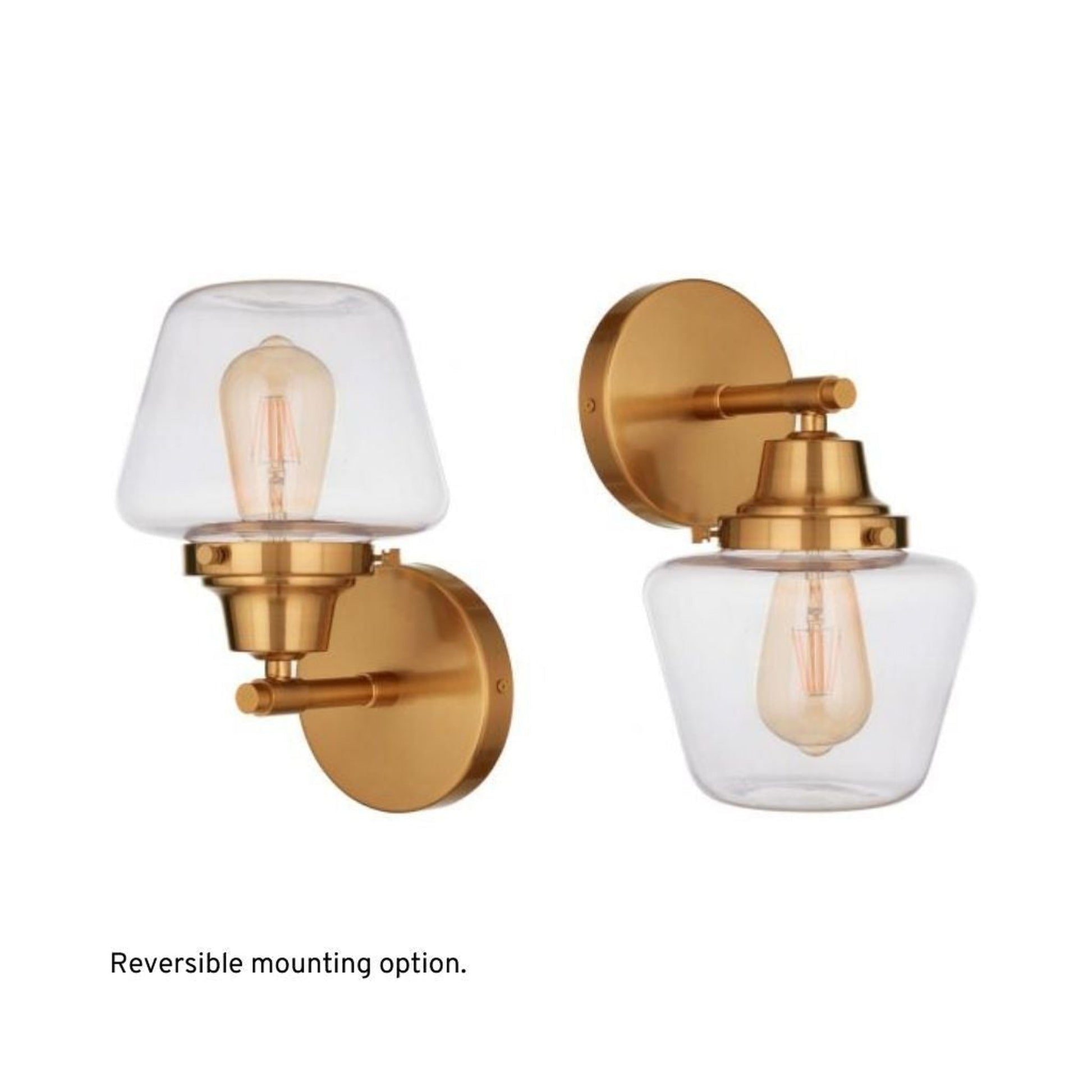 Craftmade Essex 7" x 12" 1-Light Satin Brass Wall Sconce With Clear Glass Shade