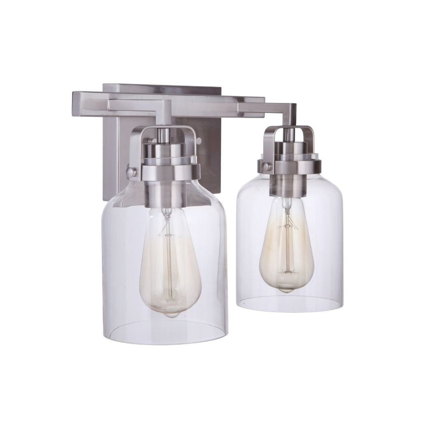 Craftmade Foxwood 13" 2-Light Brushed Polished Nickel Vanity Light With Clear Glass Shades