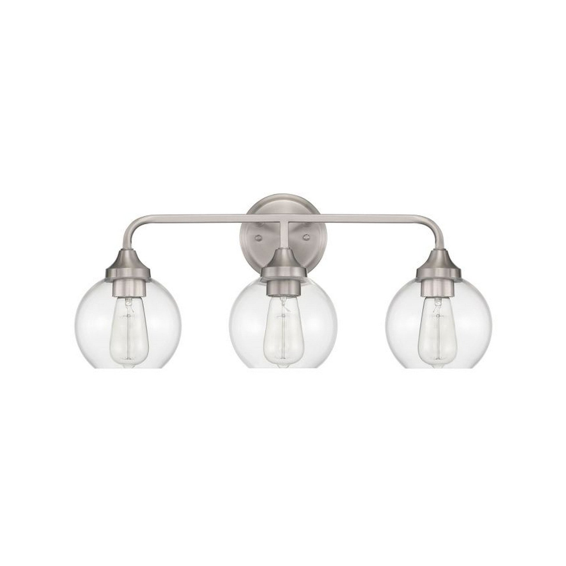 Craftmade Glenda 23" 3-Light Brushed Polished Nickel Vanity Light With Clear Glass Shades