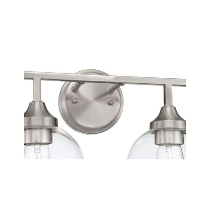 Craftmade Glenda 32" 4-Light Brushed Polished Nickel Vanity Light With Clear Glass Shades