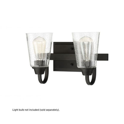Craftmade Grace 14" 2-Light Espresso Vanity Light With Clear Seeded Glass Shades