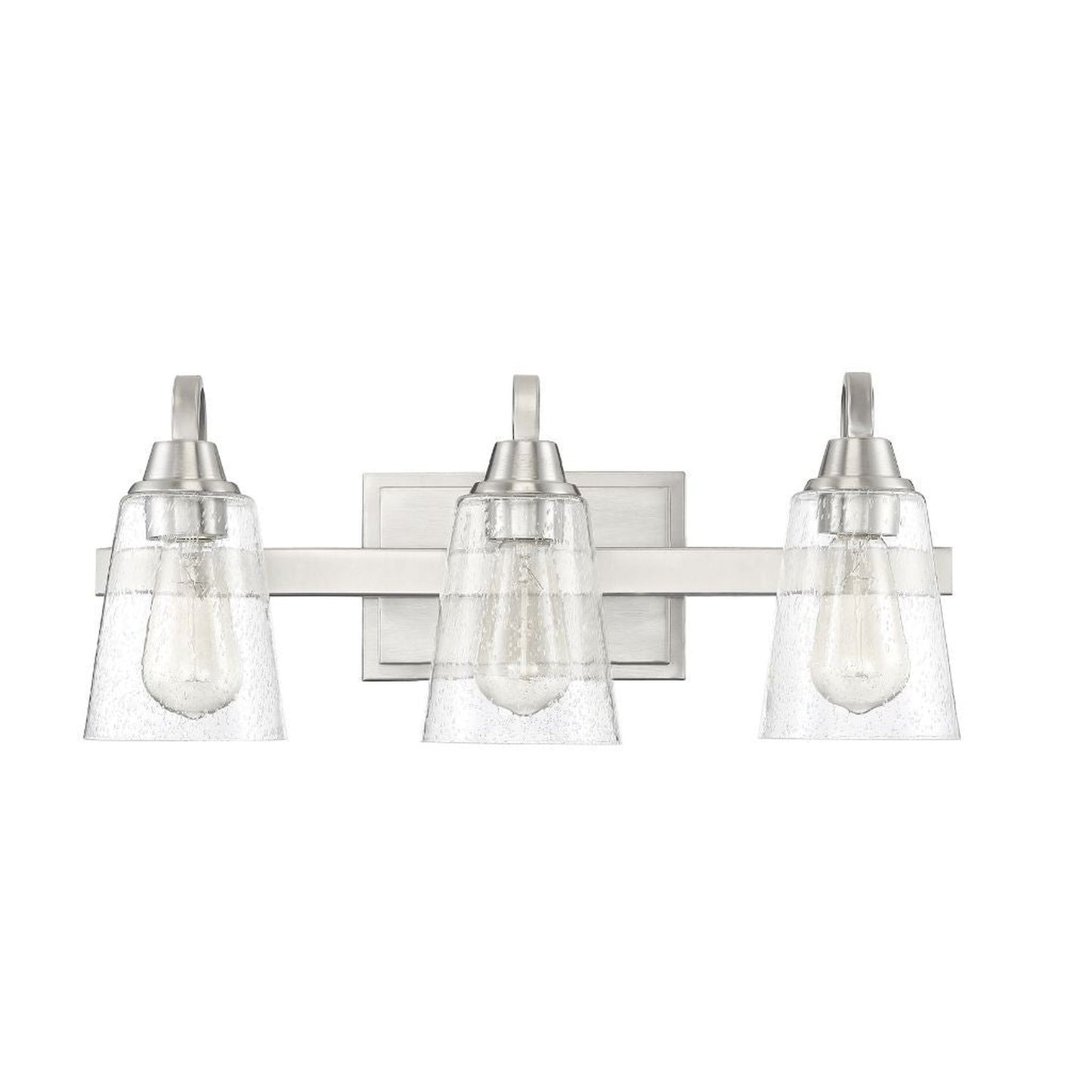 Craftmade Grace 21" 3-Light Brushed Polished Nickel Vanity Light With Clear Seeded Glass Shades