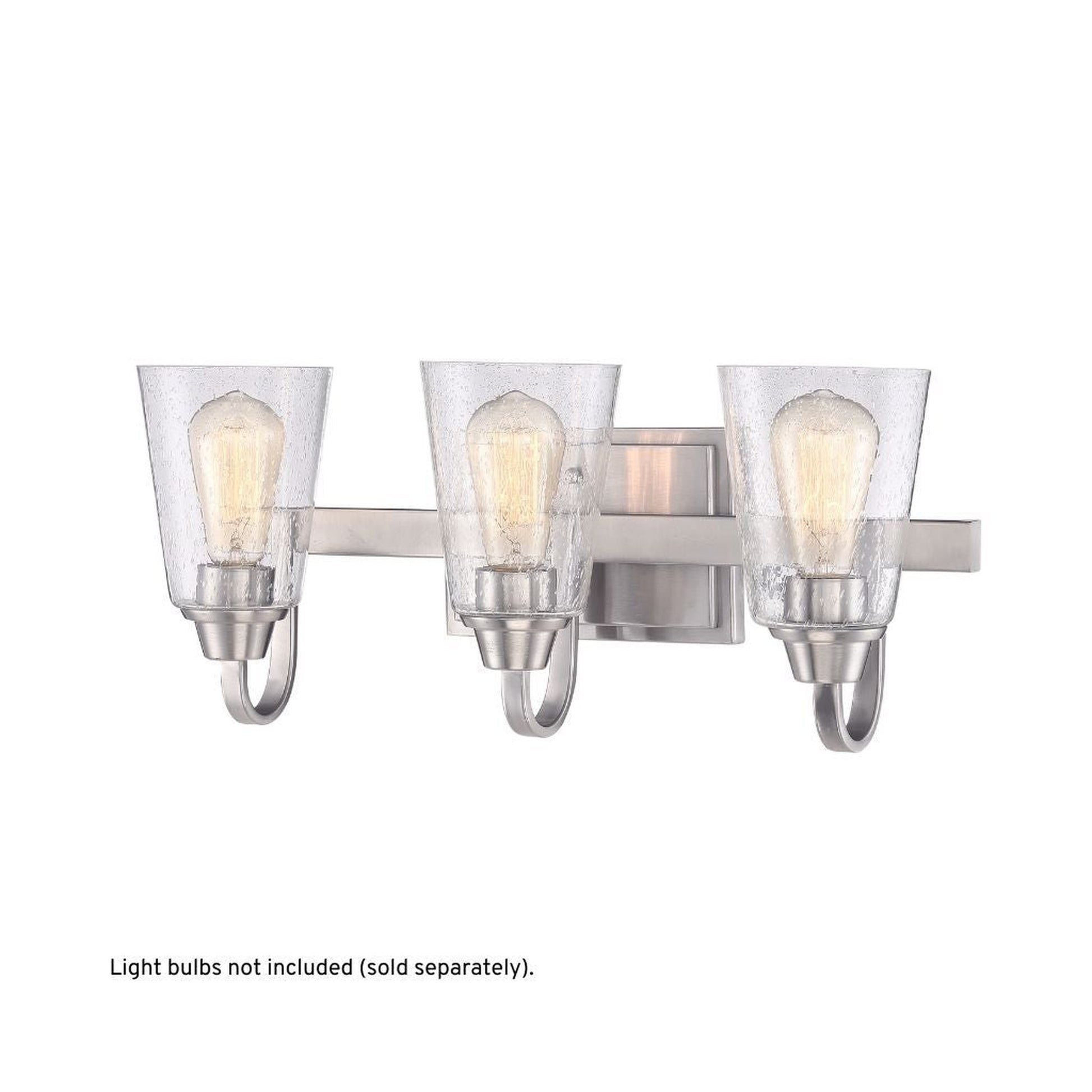 Craftmade Grace 21" 3-Light Brushed Polished Nickel Vanity Light With Clear Seeded Glass Shades