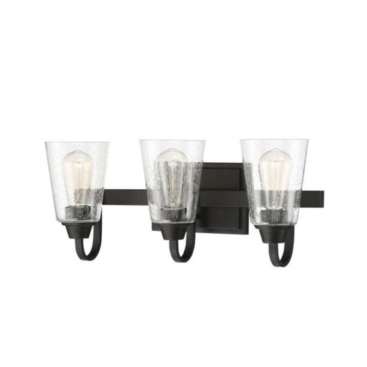 Craftmade Grace 21" 3-Light Espresso Vanity Light With Clear Seeded Glass Shades