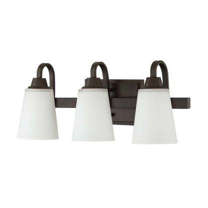 Craftmade Grace 21" 3-Light Espresso Vanity Light With White Frosted Glass Shades