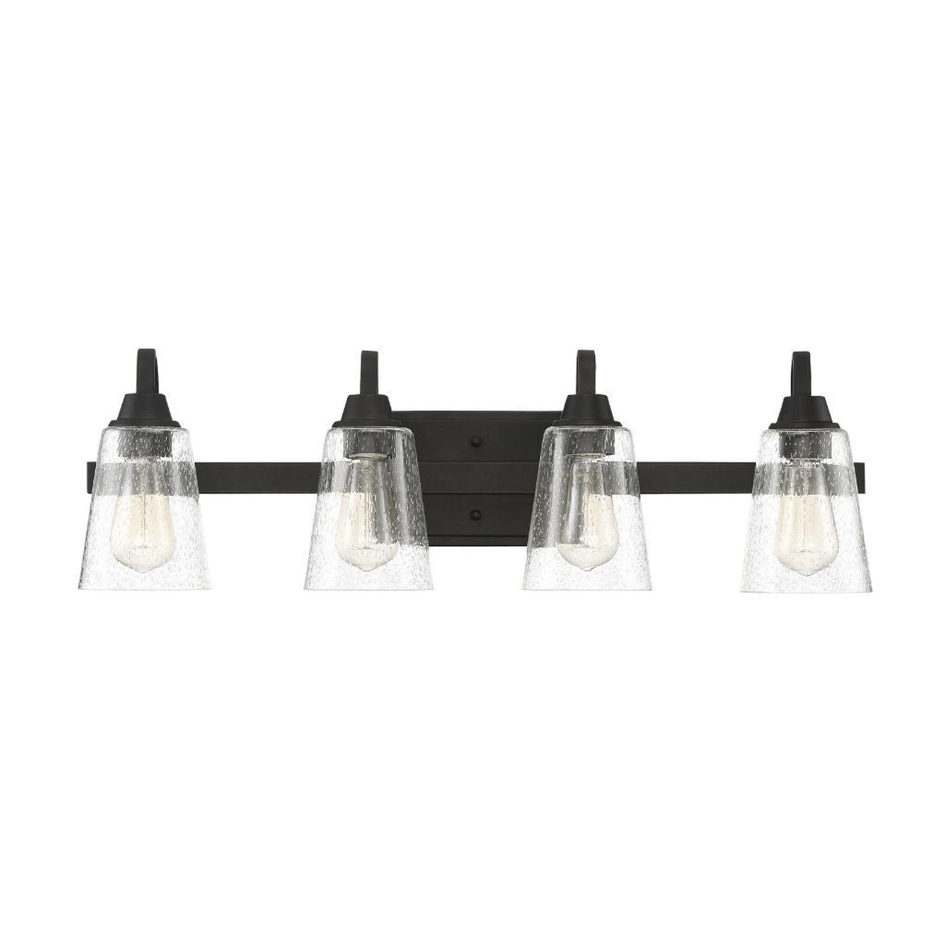 Craftmade Grace 28" 4-Light Espresso Vanity Light With Clear Seeded Glass Shades