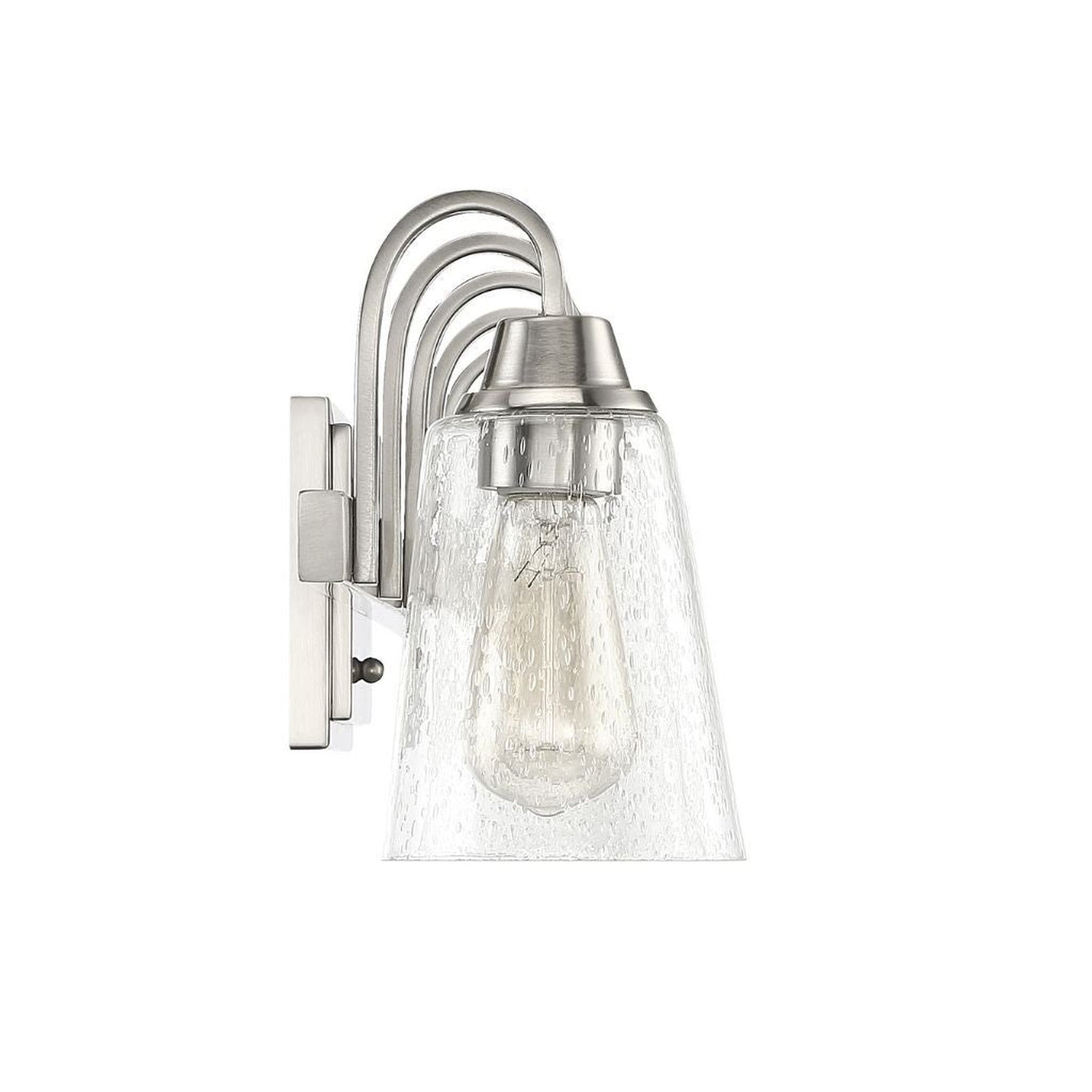 Craftmade Grace 37" 5-Light Brushed Polished Nickel Vanity Light With Clear Seeded Glass Shades