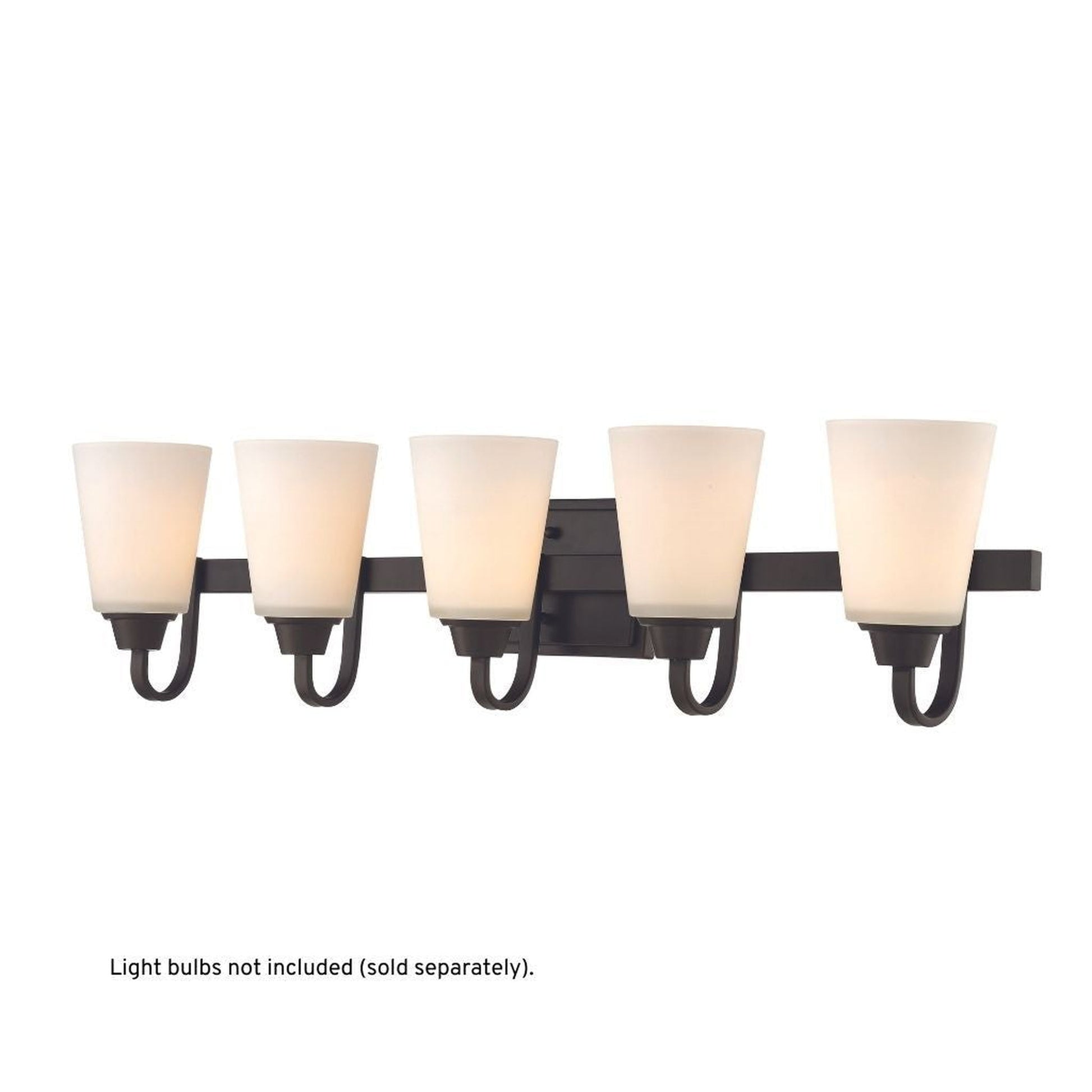 Craftmade Grace 37" 5-Light Espresso Vanity Light With White Frosted Glass Shades