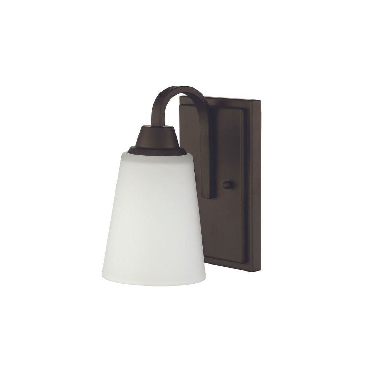 Craftmade Grace 5" x 9" 1-Light Espresso Wall Sconce With White Frosted Glass Shade