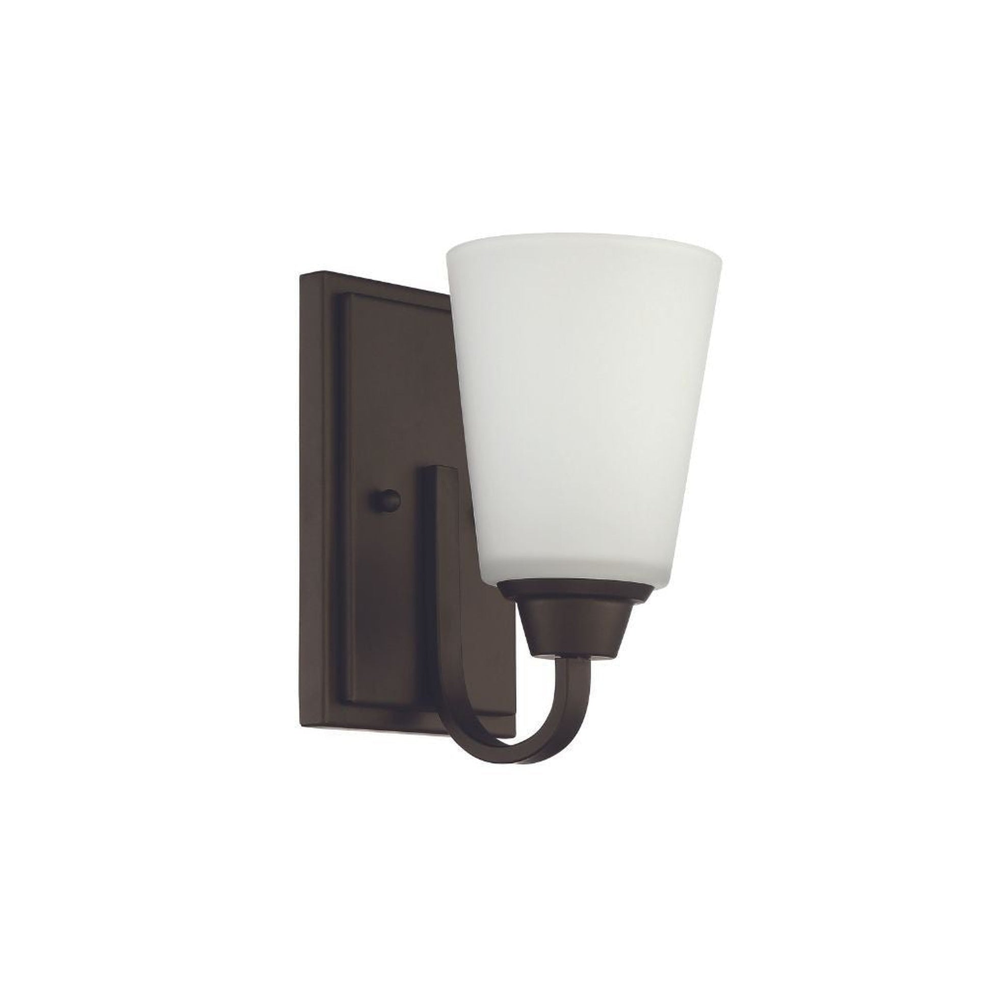 Craftmade Grace 5" x 9" 1-Light Espresso Wall Sconce With White Frosted Glass Shade