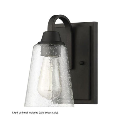 Craftmade Grace 5" x 9" 1-Light Espresso Wall Sconce With With Clear Seeded Glass Shade