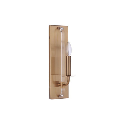 Craftmade Graclyn 5" x 16" 1-Light Satin Brass Candle-Style Wall Sconce With Clear Acrylic Accent