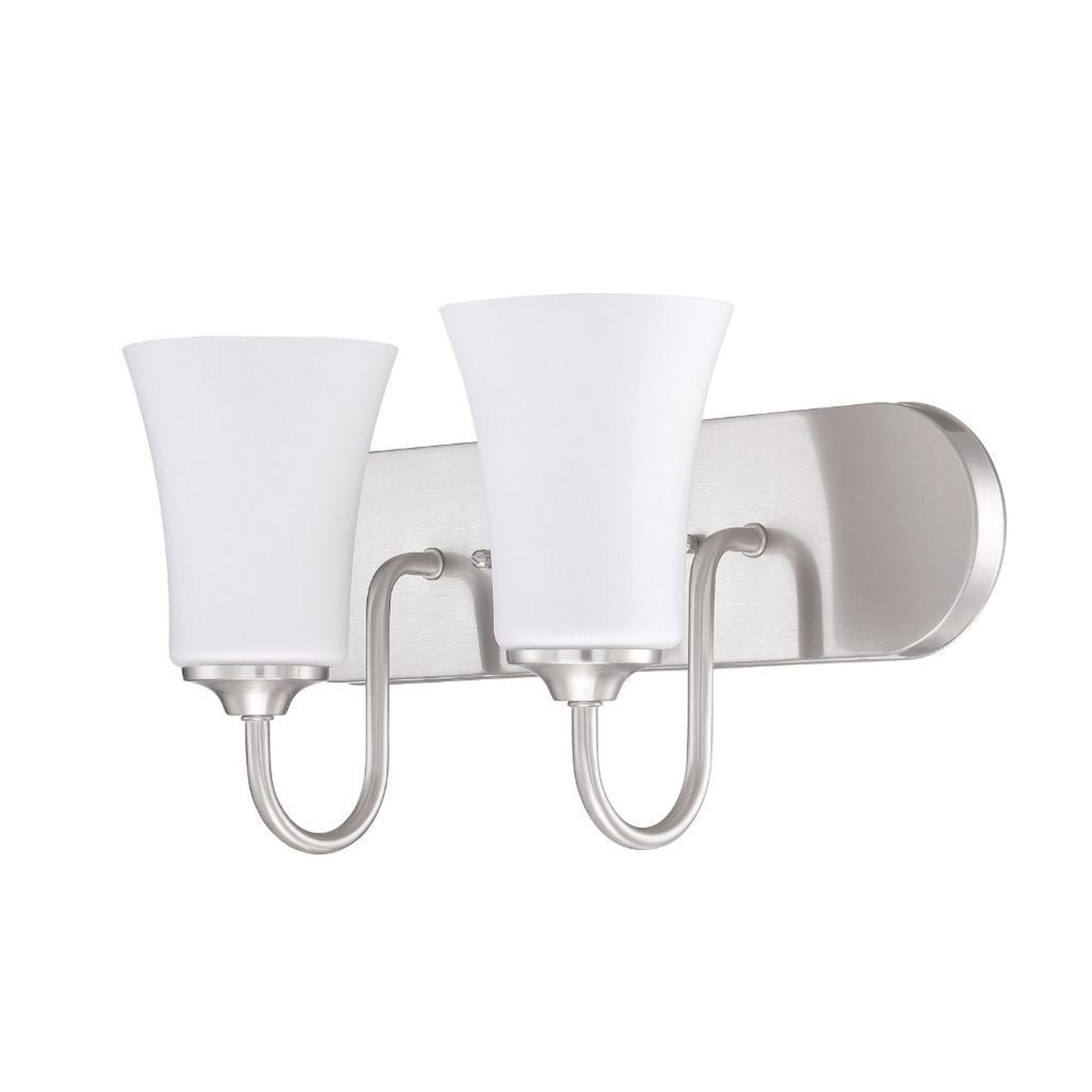 Craftmade Gwyneth 18" 2-Light Brushed Polished Nickel Vanity Light With White Frosted Glass Shades