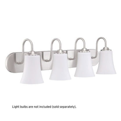 Craftmade Gwyneth 30" 4-Light Brushed Polished Nickel Vanity Light With White Frosted Glass Shades
