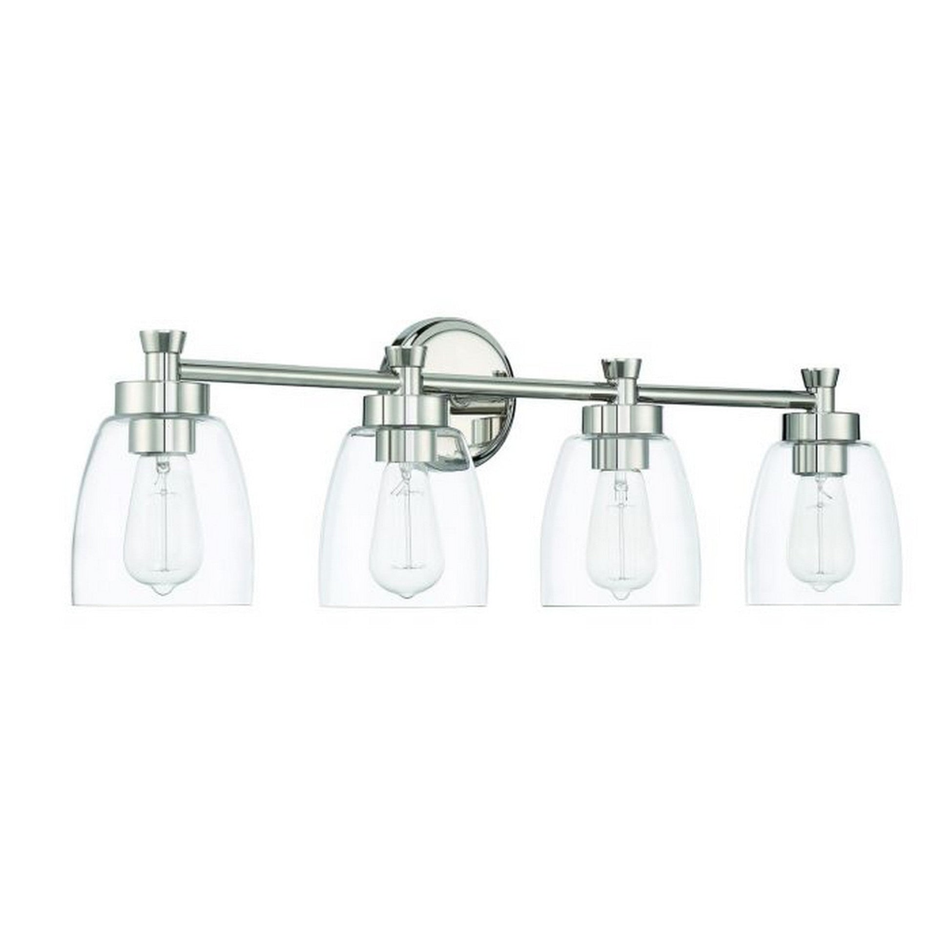 Craftmade Henning 30" 4-Light Polished Nickel Vanity Light With Clear Glass Shades