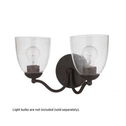 Craftmade Hillridge 15" 2-Light Espresso Vanity Light With Clear Seeded Glass Shades
