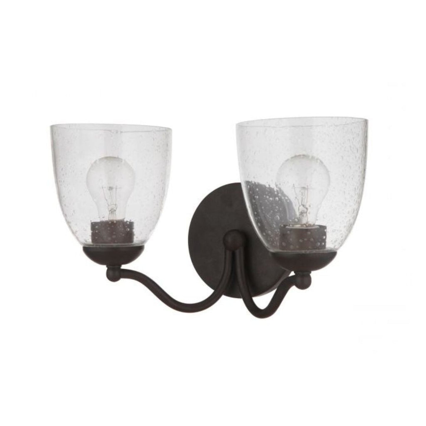 Craftmade Hillridge 15" 2-Light Espresso Vanity Light With Clear Seeded Glass Shades