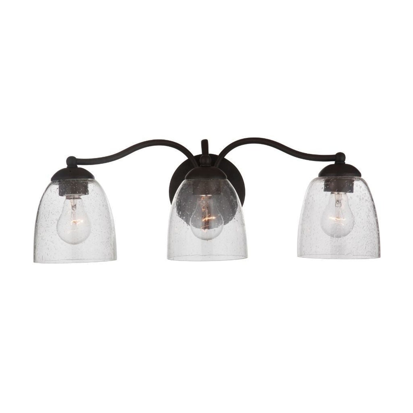 Craftmade Hillridge 23" 3-Light Espresso Vanity Light With Clear Seeded Glass Shades