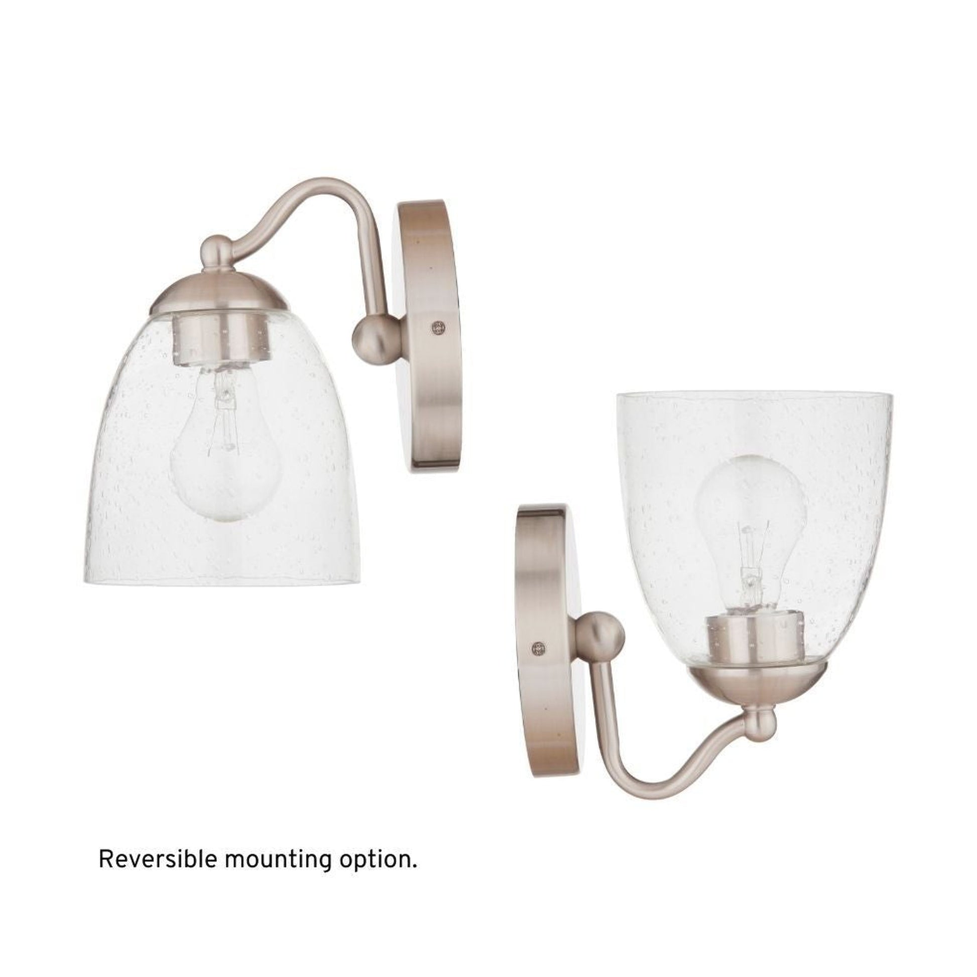 Craftmade Hillridge 6" x 10" 1-Light Brushed Polished Nickel Wall Sconce With Clear Seeded Glass Shade