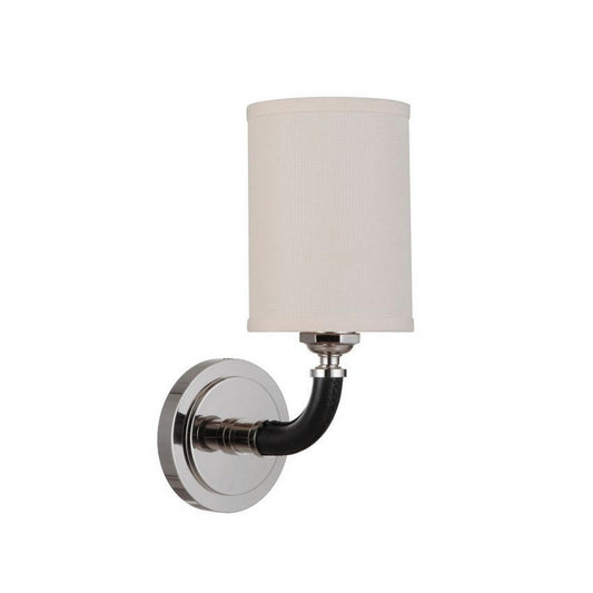 Craftmade Huxley 5" x 13" 1-Light Polished Nickel Wall Sconce With Ecru Linen Shade