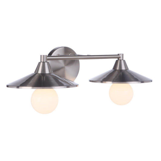Craftmade Isaac 19" 2-Light Brushed Polished Nickel Vanity Light With Metal Shade