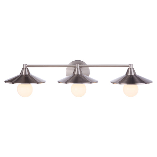 Craftmade Isaac 29" 3-Light Brushed Polished Nickel Vanity Light With Metal Shade