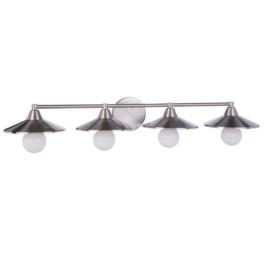 Craftmade Isaac 37" 4-Light Brushed Polished Nickel Vanity Light With Metal Shade