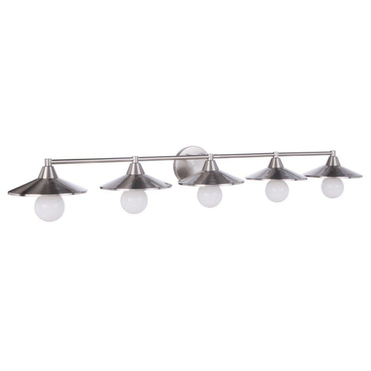 Craftmade Isaac 46" 5-Light Brushed Polished Nickel Vanity Light With Metal Shade