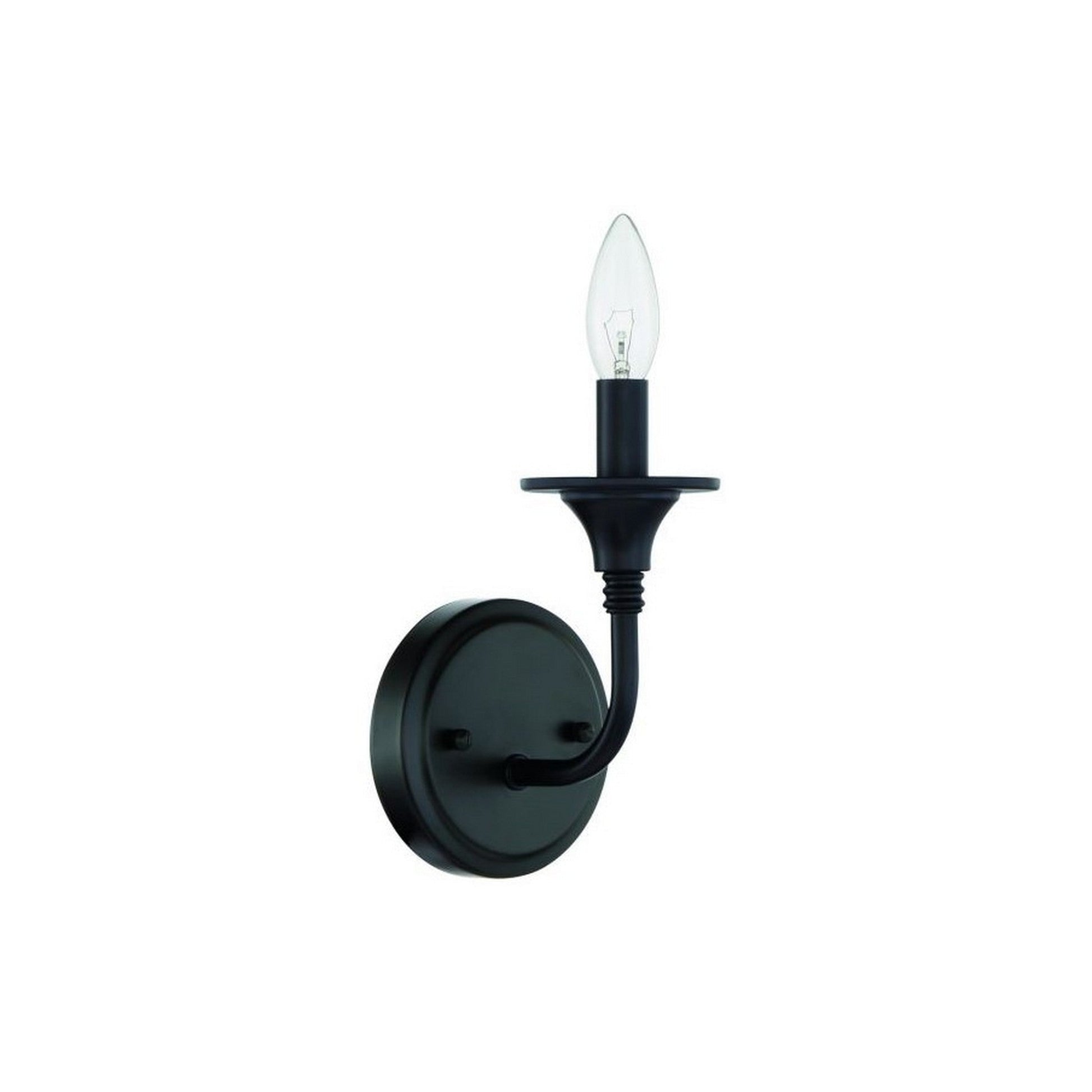 Craftmade Jolenne 5" x 8" 1-Light Flat Black Candle-Style Wall Sconce