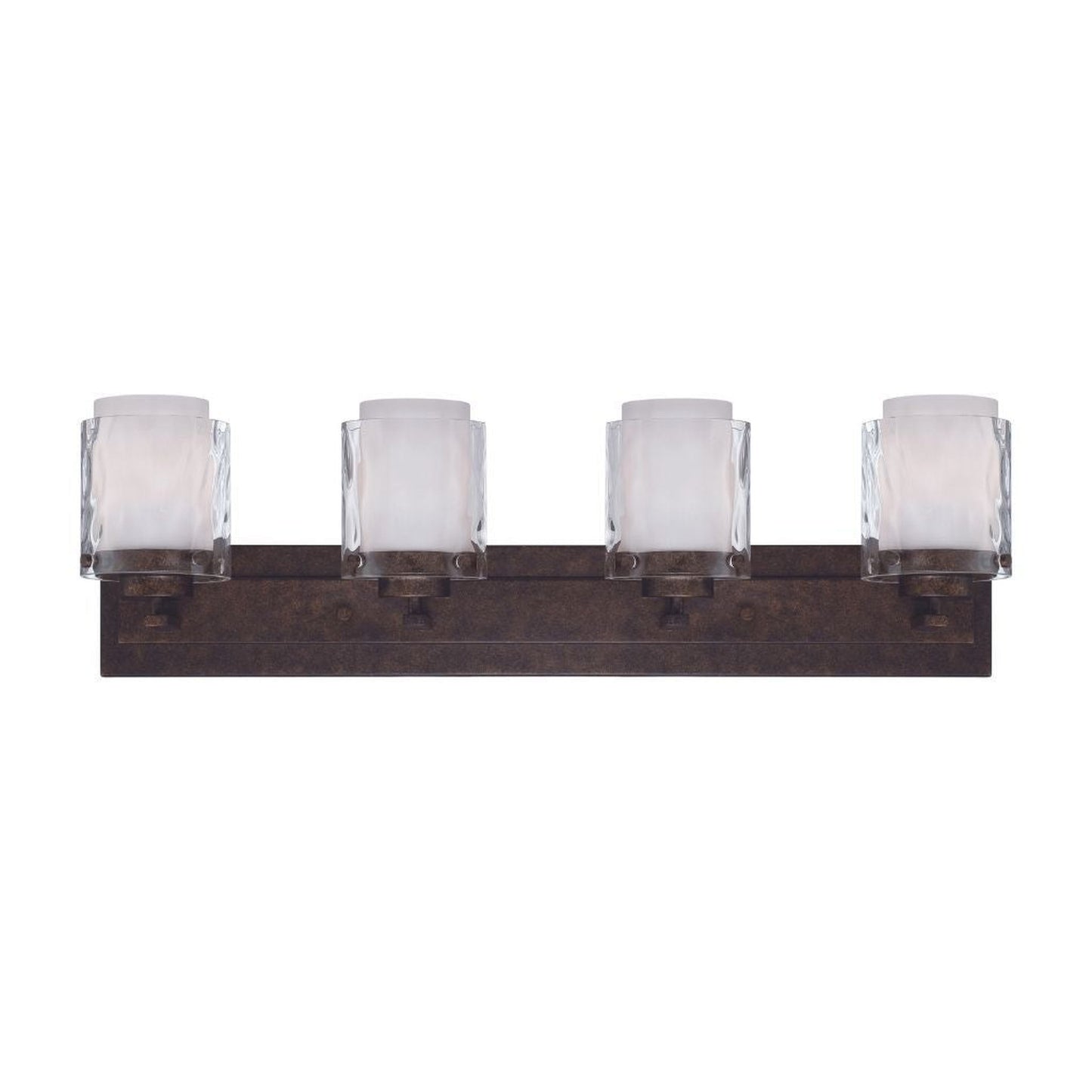 Craftmade Kenswick 33" 4-Light Peruvian Bronze Vanity Light With Clear Outer and Frosted Inner Glass Shades