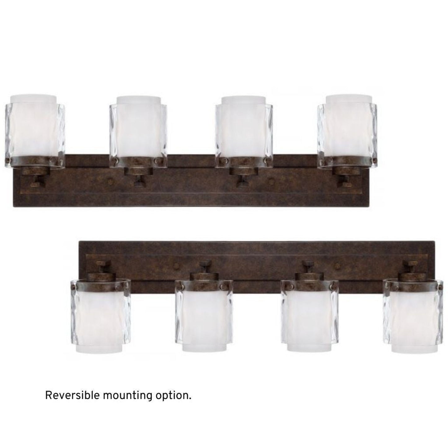 Craftmade Kenswick 33" 4-Light Peruvian Bronze Vanity Light With Clear Outer and Frosted Inner Glass Shades