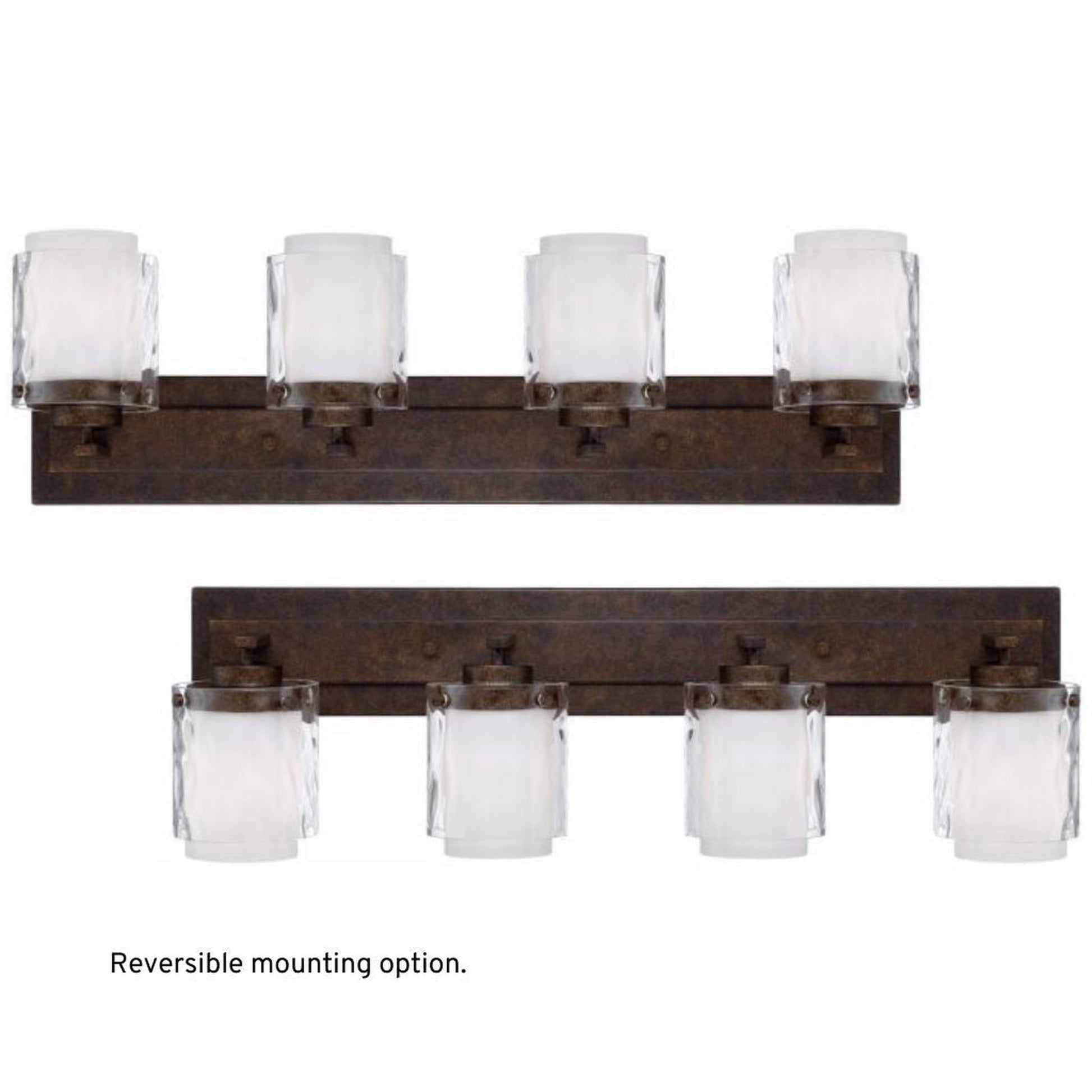 Craftmade Kenswick 33" 4-Light Peruvian Bronze Vanity Light With Clear Outer and Frosted Inner Glass Shades