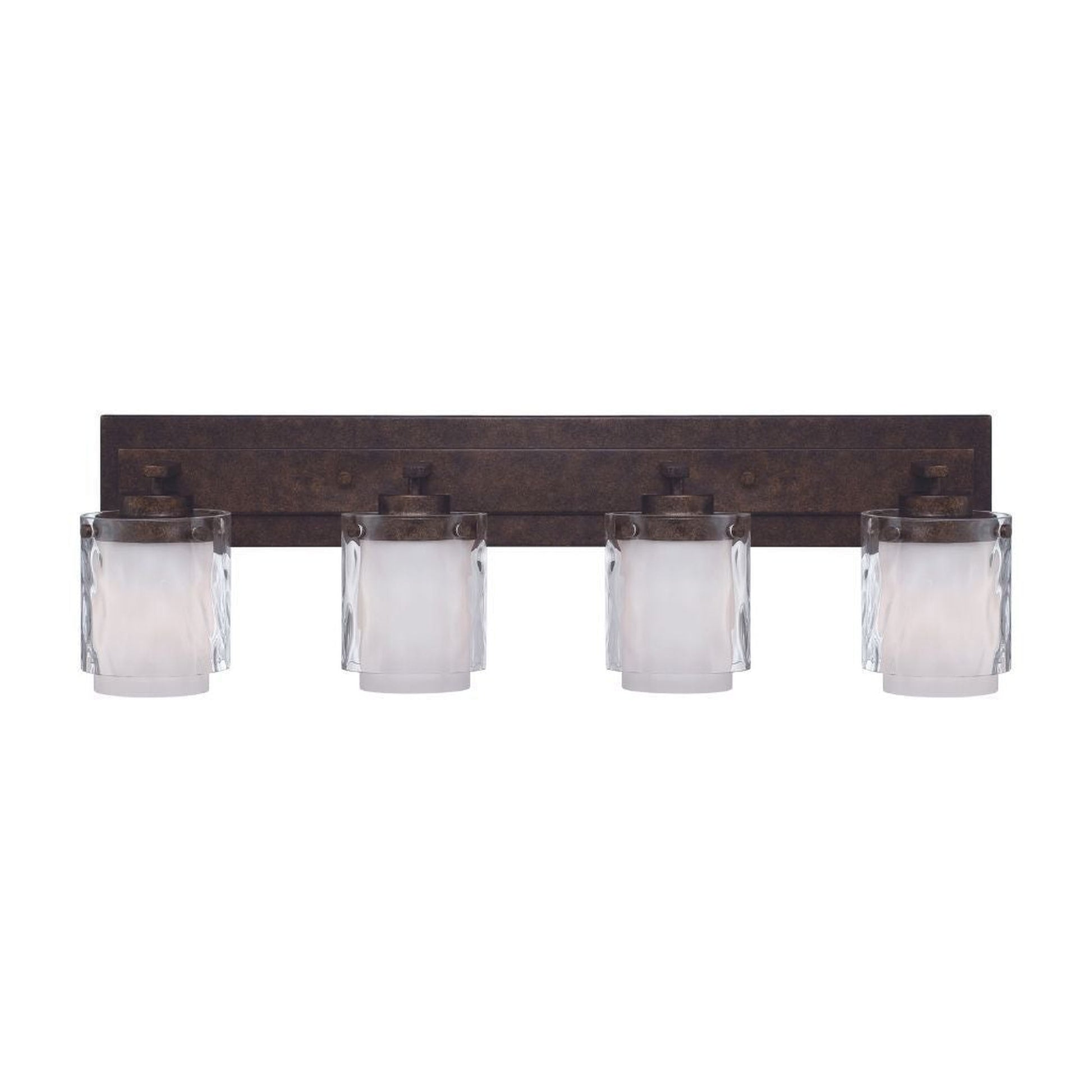 Craftmade Kenswick 33" 4-Light Peruvian Bronze Vanity Light With Clear Outer and Frosted Inner Glass Shades