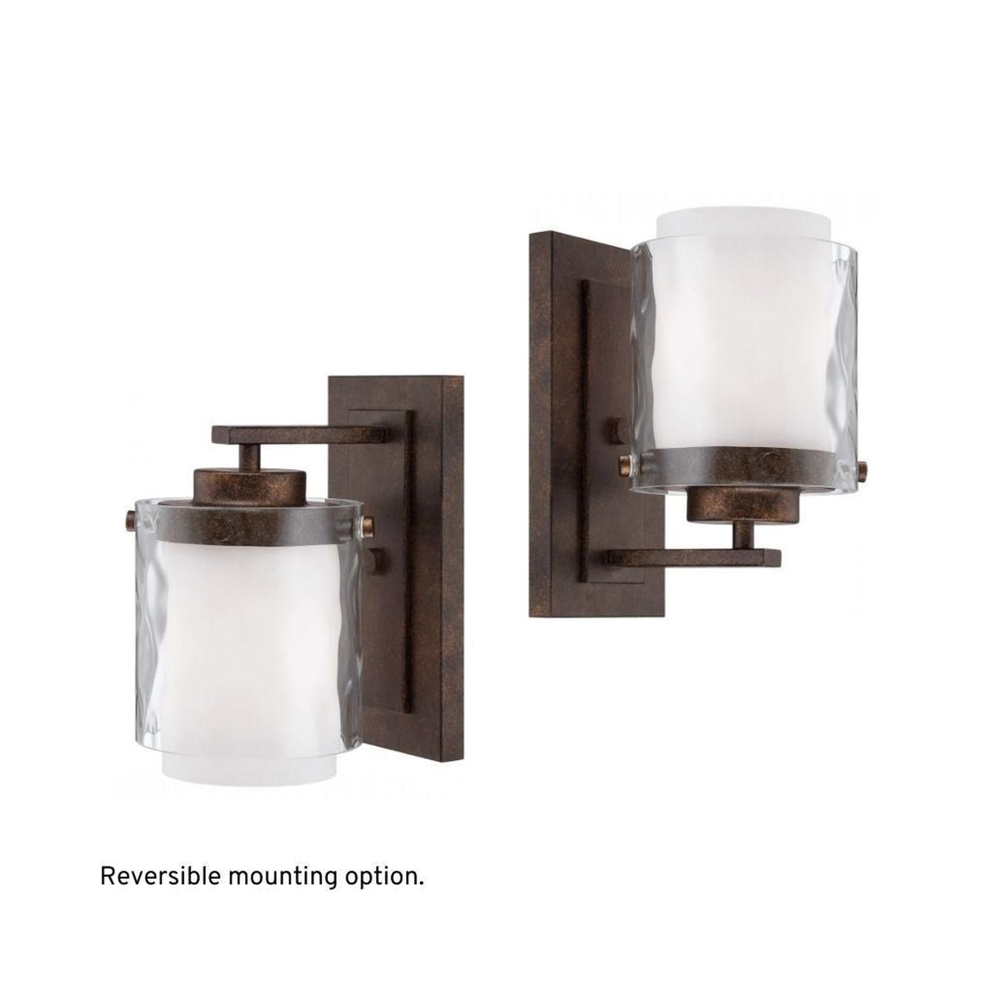Craftmade Kenswick 5" x 9" 1-Light Peruvian Bronze Wall Sconce With Clear Outer and Frosted Inner Glass Shade