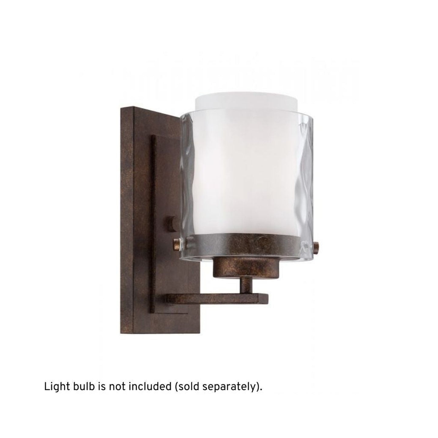 Craftmade Kenswick 5" x 9" 1-Light Peruvian Bronze Wall Sconce With Clear Outer and Frosted Inner Glass Shade