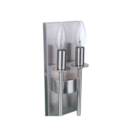 Craftmade Larrson 5" x 11" 2-Light Brushed Polished Nickel Candle-Style Wall Sconce