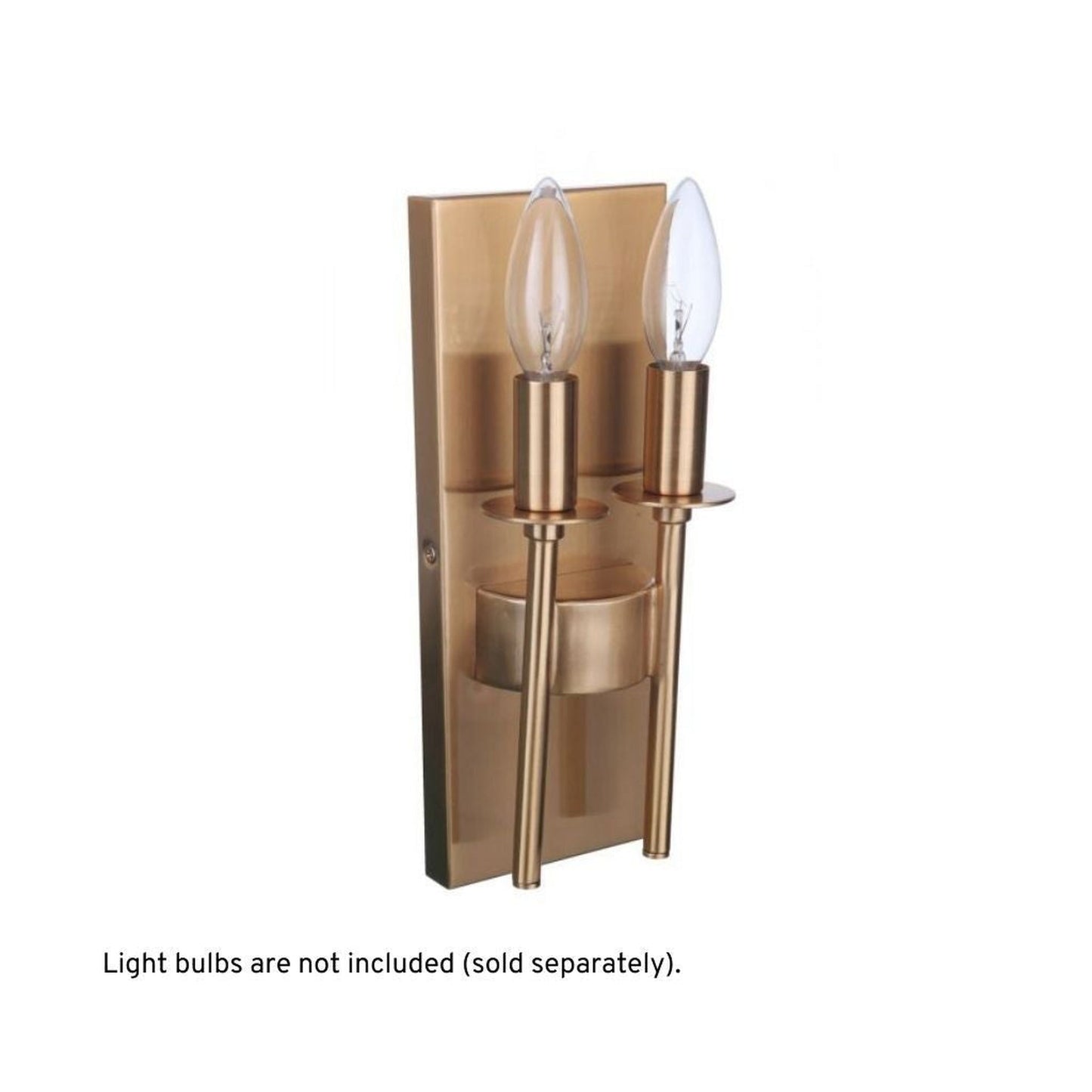 Craftmade Larrson 5" x 11" 2-Light Satin Brass Candle-Style Wall Sconce