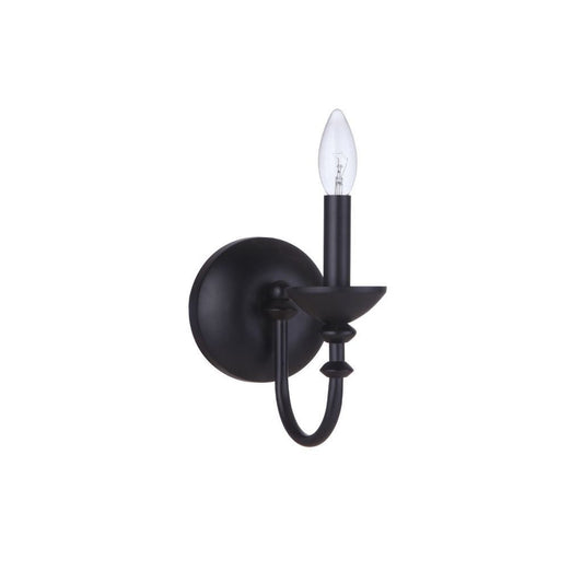 Craftmade Marlowe 5" x 8" 1-Light Flat Black Candle-Style Wall Sconce