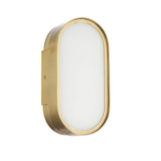 Craftmade Melody 5" x 10" 1-Light Satin Brass LED Wall Sconce With White Frosted Glass Shade