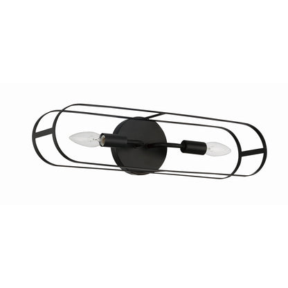 Craftmade Mindful 20" 2-Light Flat Black Vanity Light With Arched Metal Frames