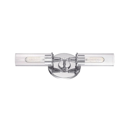 Craftmade Modina 20" 2-Light Chrome Linear Wall Sconce With Clear Glass Shades