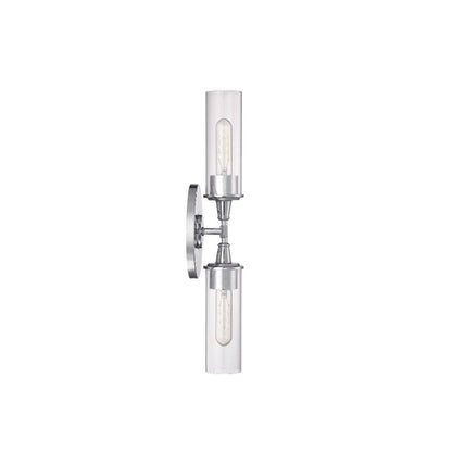 Craftmade Modina 20" 2-Light Chrome Linear Wall Sconce With Clear Glass Shades